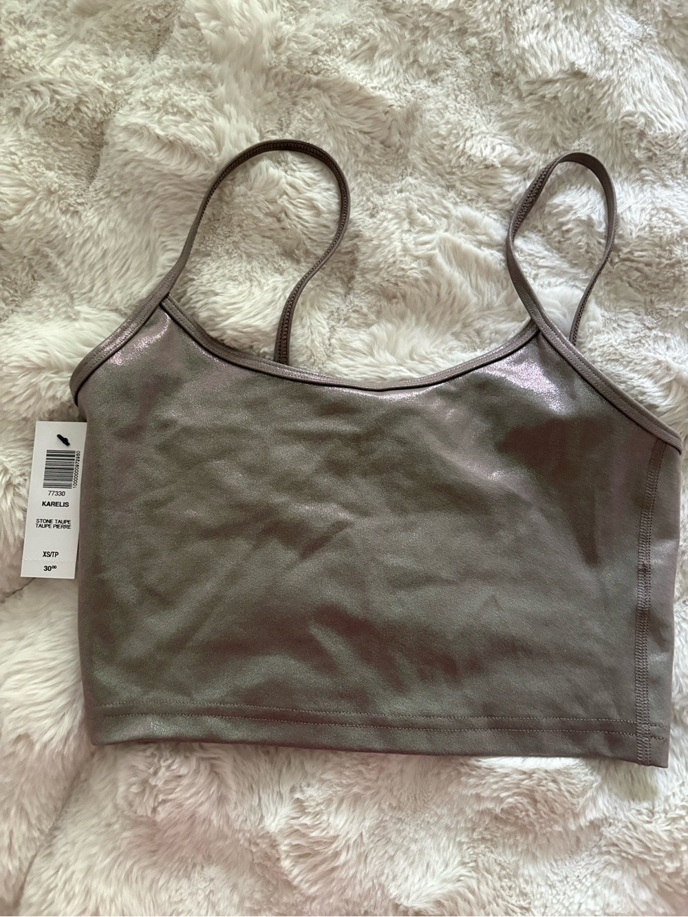 Metallic  Cropped Cami Tank Top